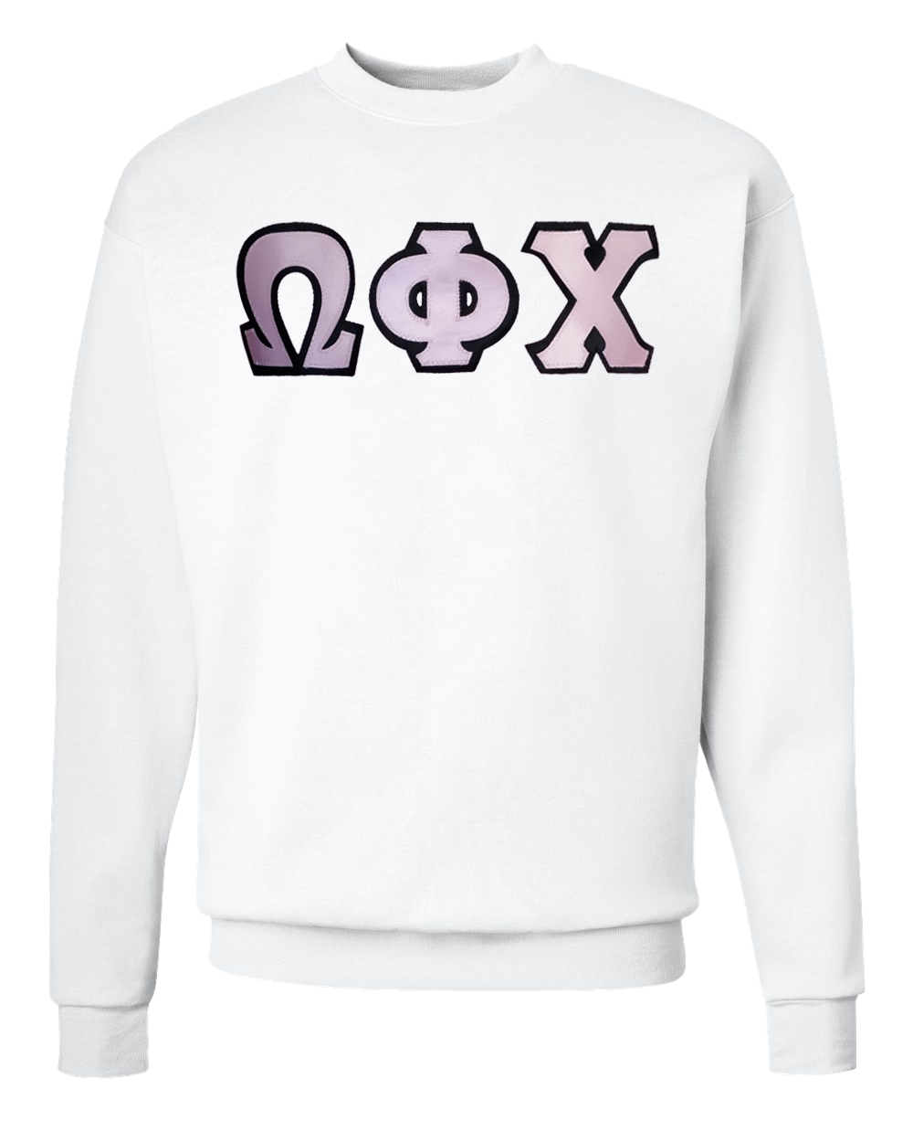 White Crewneck Pink on Black
