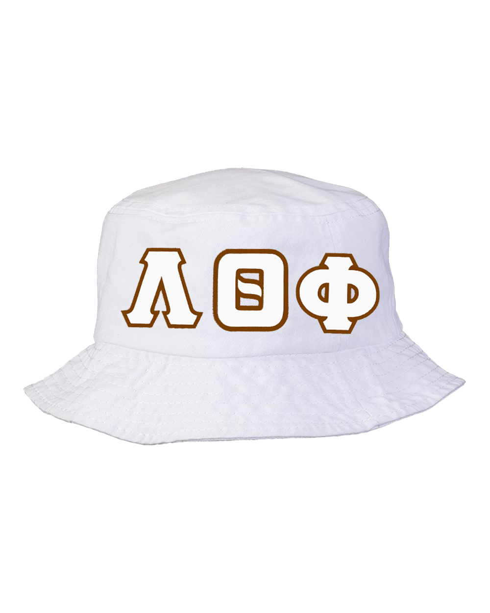 LPT Bucket Hat White – White on Brown