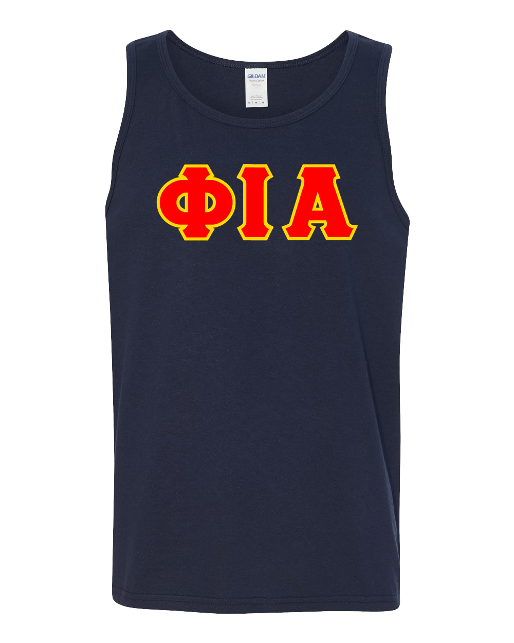 Navy PhiA Tank Top – Red on Gold