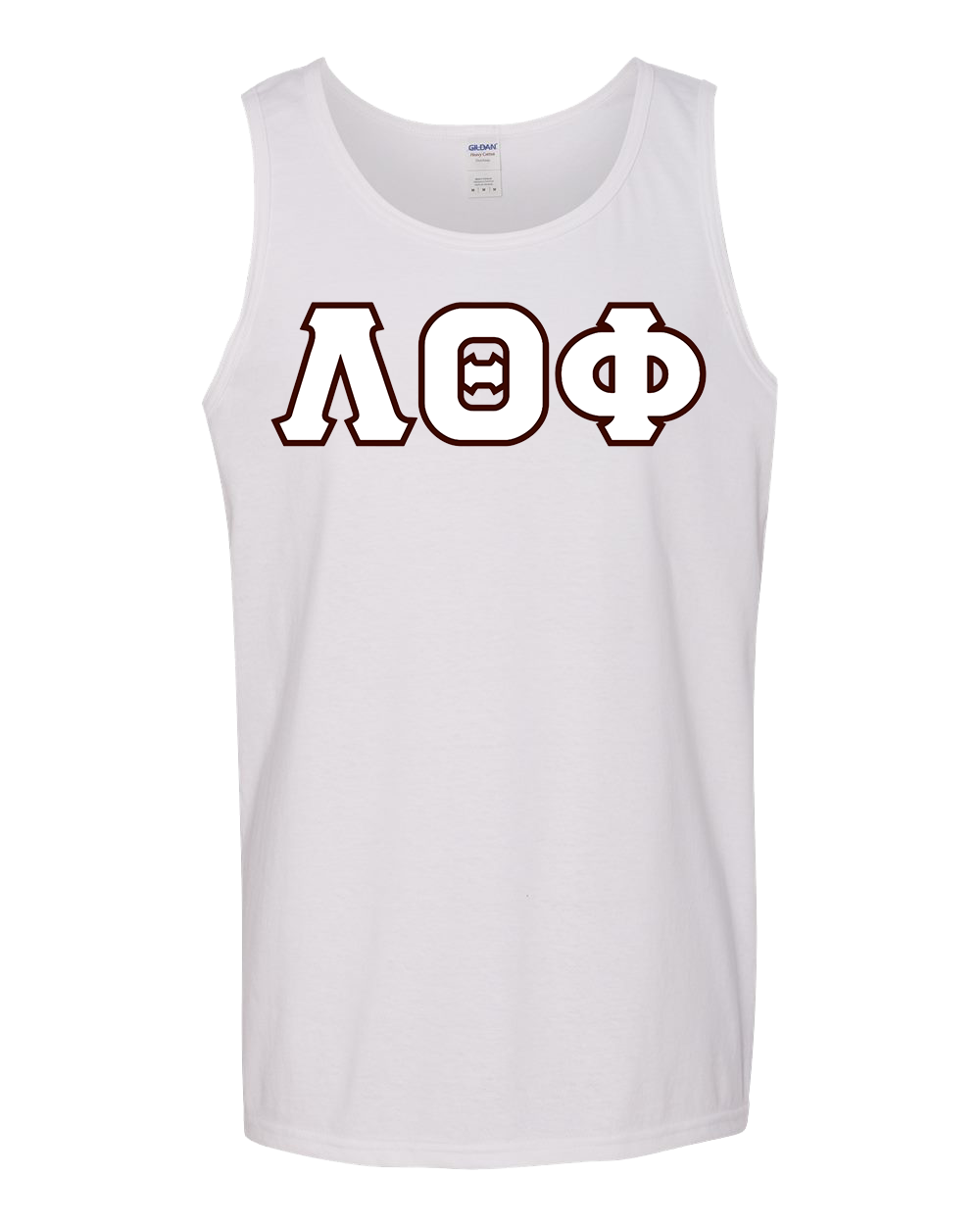 White LTP Tank Top – White on Brown