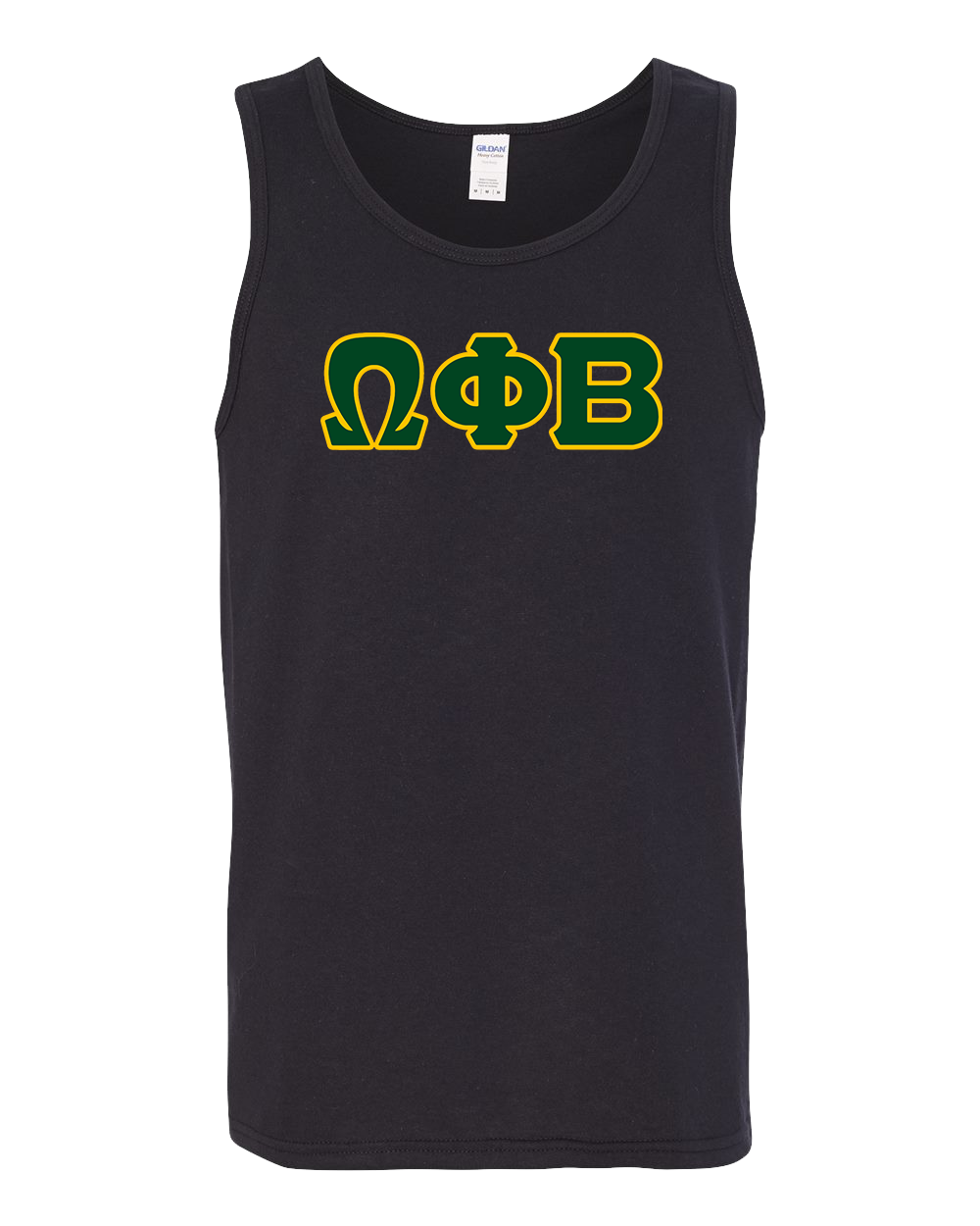 OPB Black Tank Top – Forest Green on Gold
